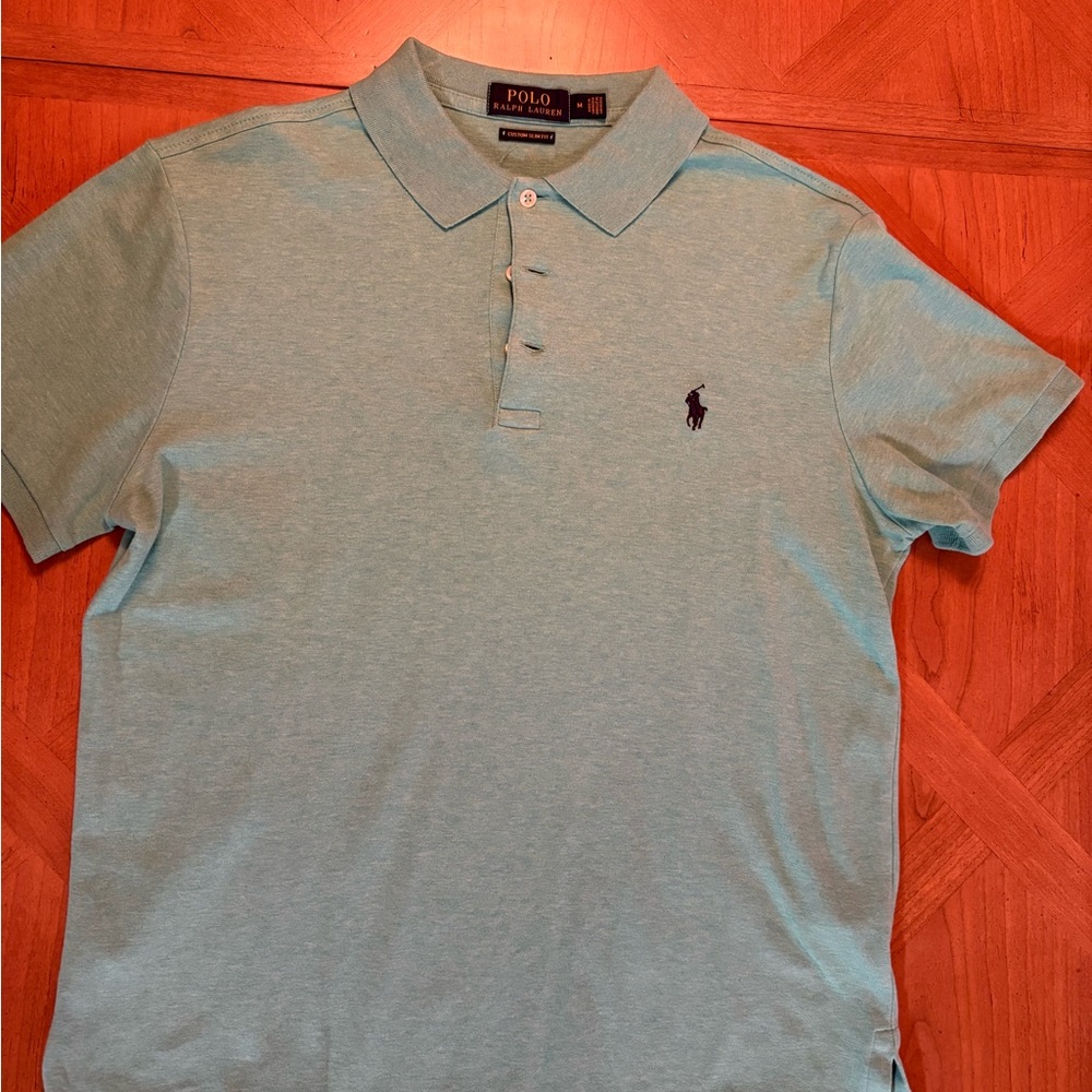 Ralph Lauren Men's Seafoam Green Custom Fit Polo Shirt